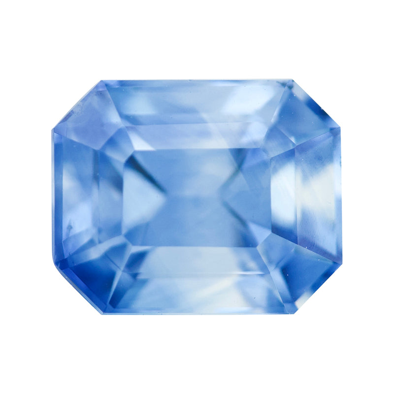 2.36 ct Bi Colour Blue Sapphire Emerald Cut Natural Heated Ceylon