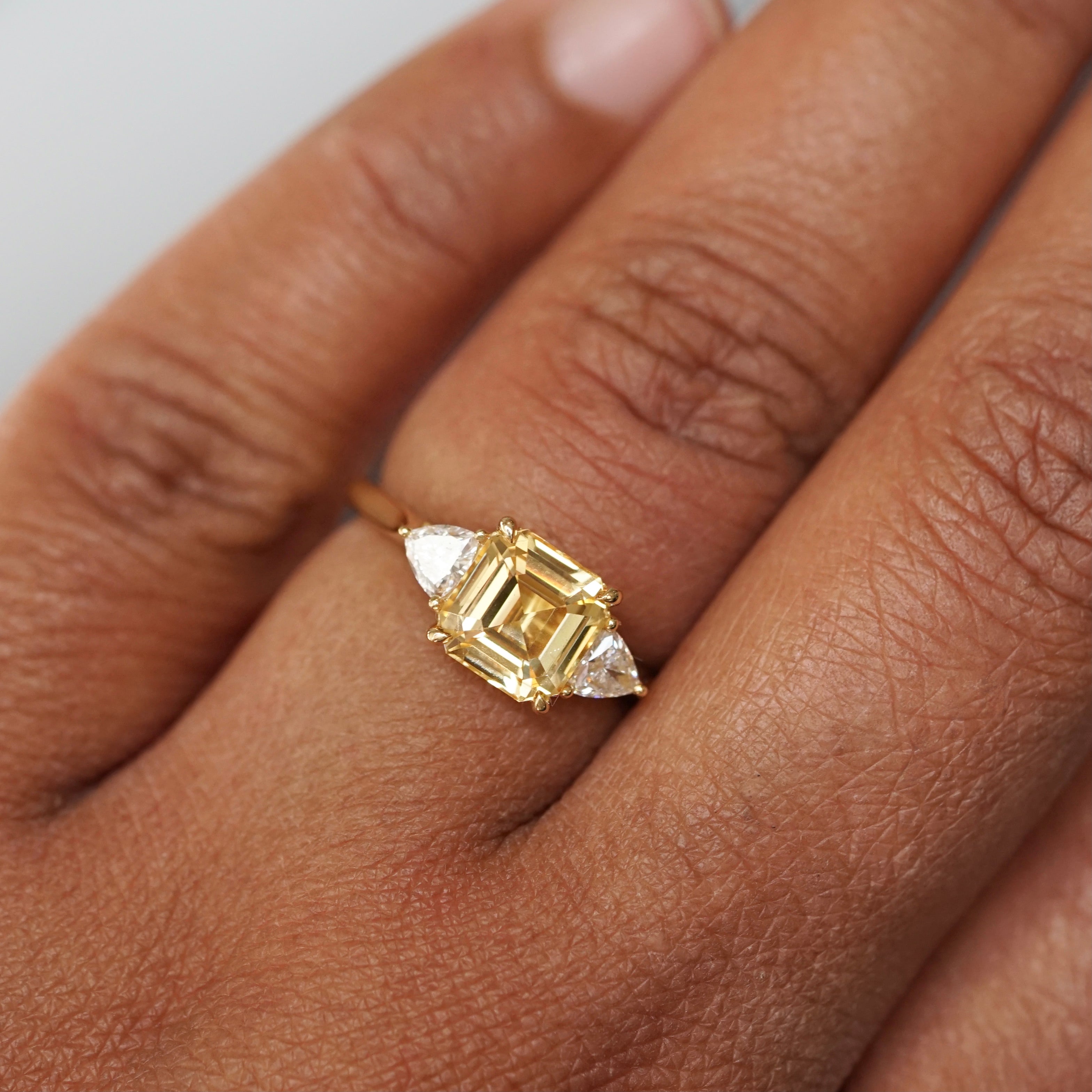 Yellow Sapphire Diamond Trilogy Ring