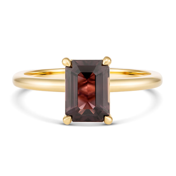 Solitaire Chocolate Brown Sapphire Ring