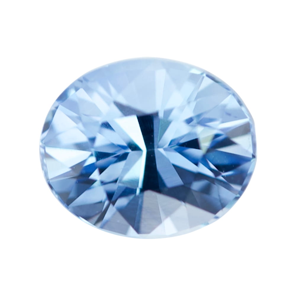 Saturated pure blue oval mixed-cut sapphire of Ceylon origin.