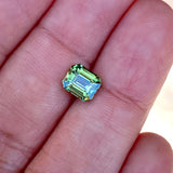 1.57 ct Green Sapphire Emerald Cut Natural Unheated