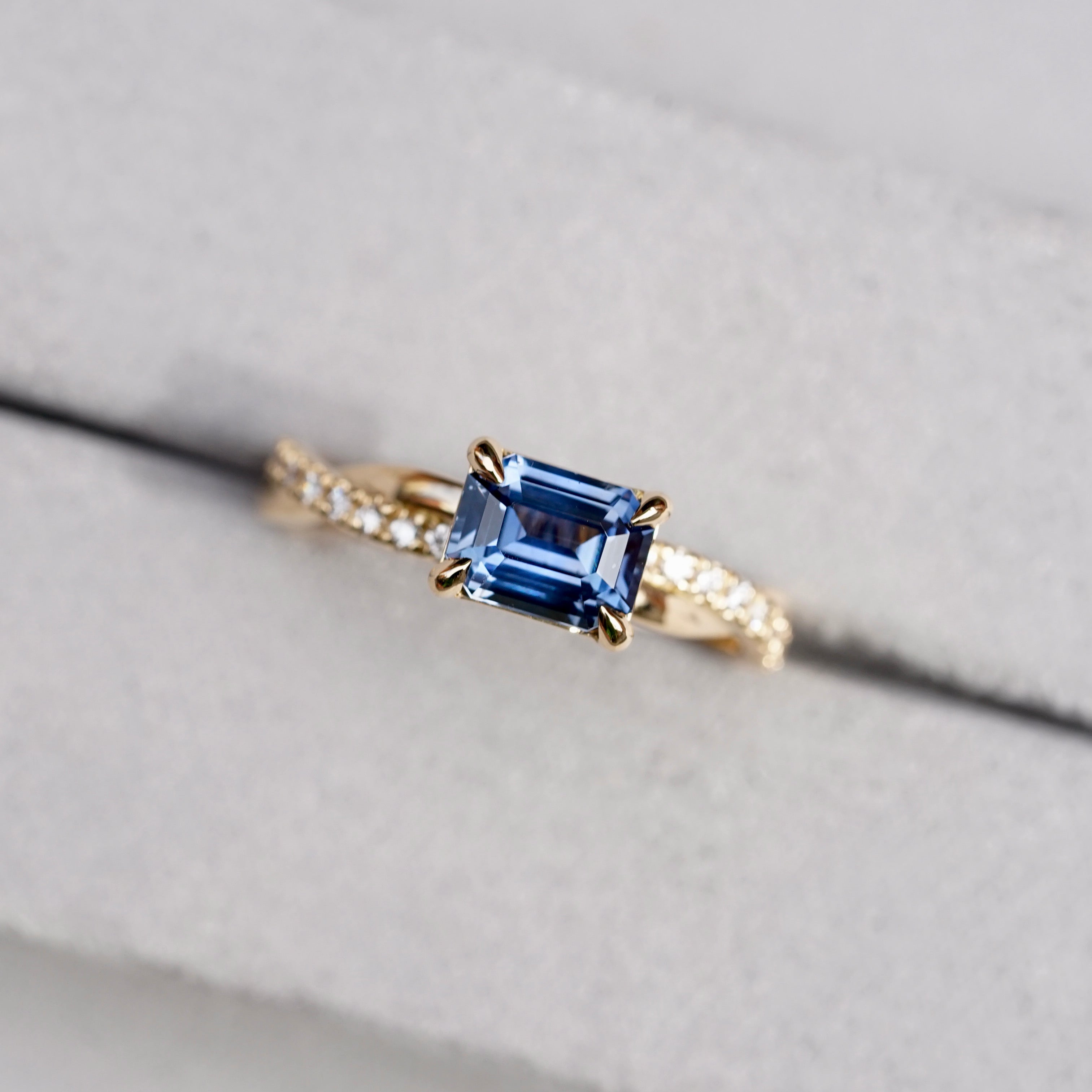 East West Sapphire Engagement Ring