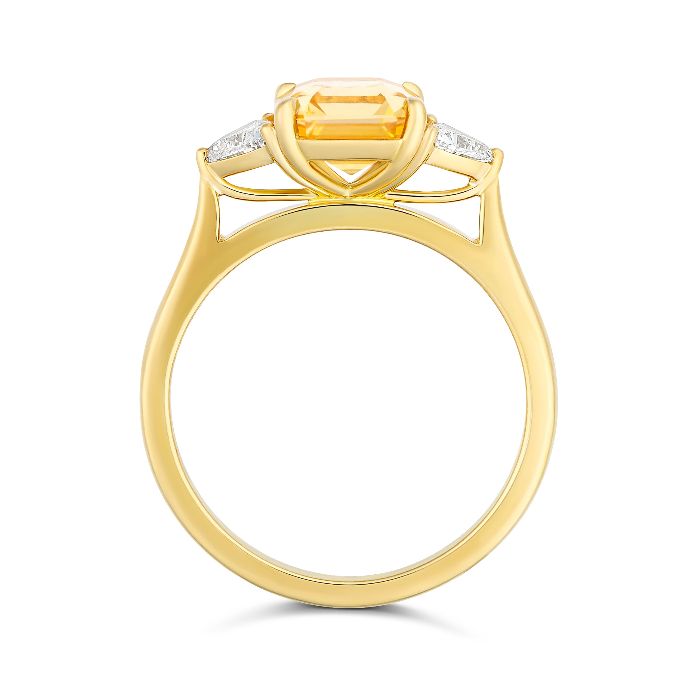 Yellow Sapphire Diamond Trilogy Ring