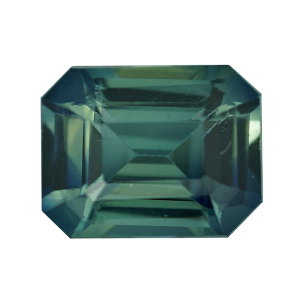 1.17 ct Teal Sapphire Emerald Cut Natural Unheated