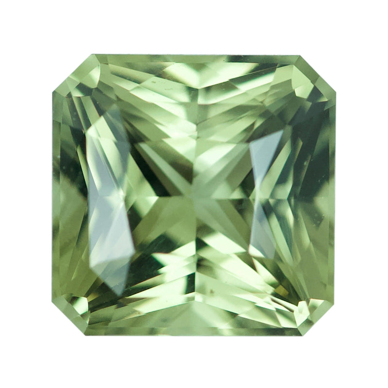 2.16 ct Green Sapphire Square Cut Natural Unheated