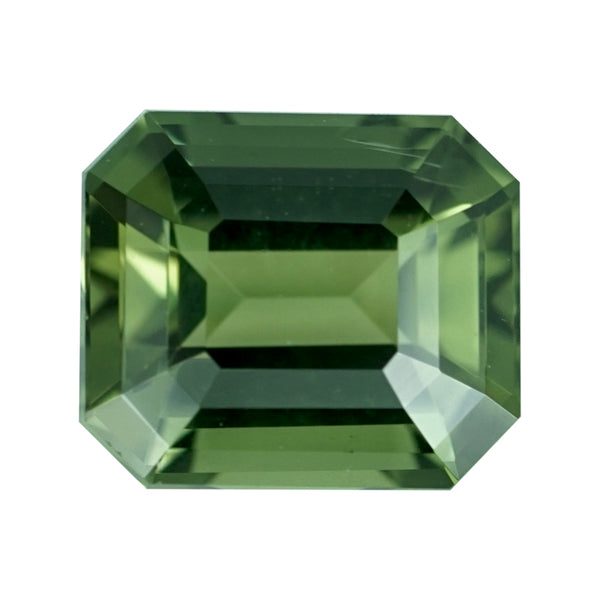 1.57 ct Green Sapphire Emerald Cut Natural Unheated