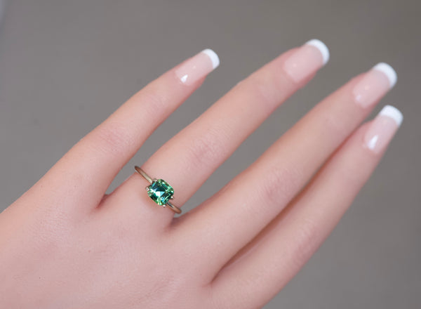 green square cut tourmaline gem from madagascar