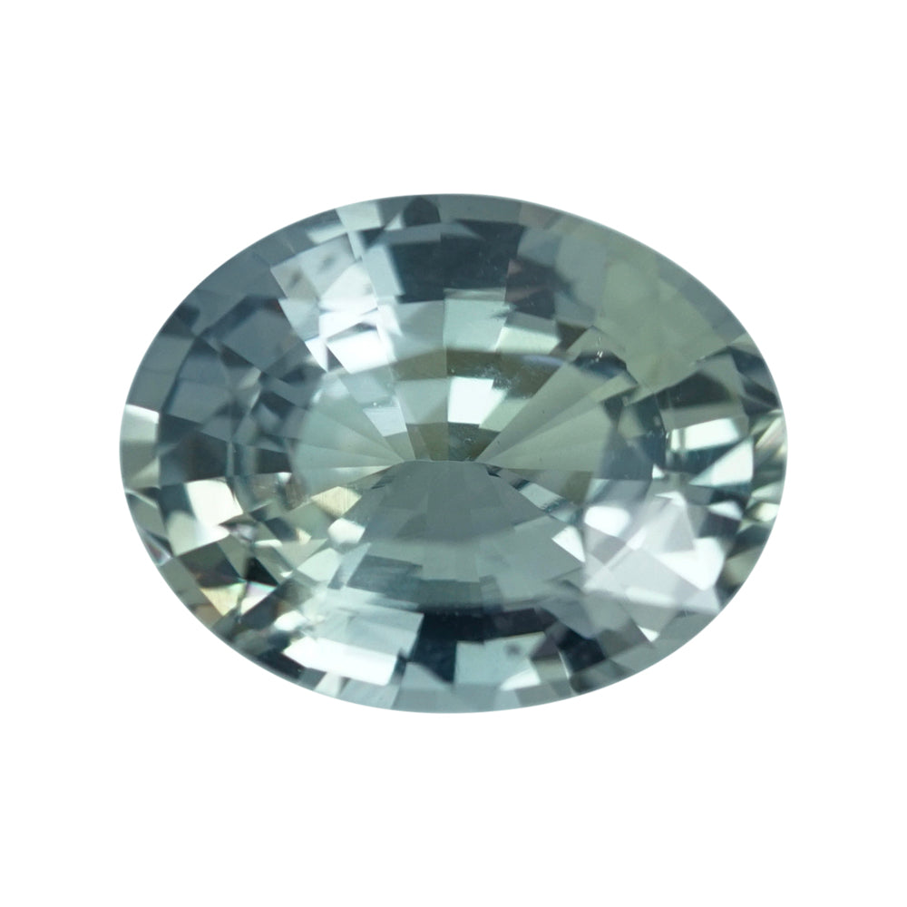 1.52 ct Mint Greenish Grey Sapphire Oval Natural Unheated