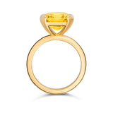 Emerald Cut Yellow Sapphire Half Bezel Set Ring