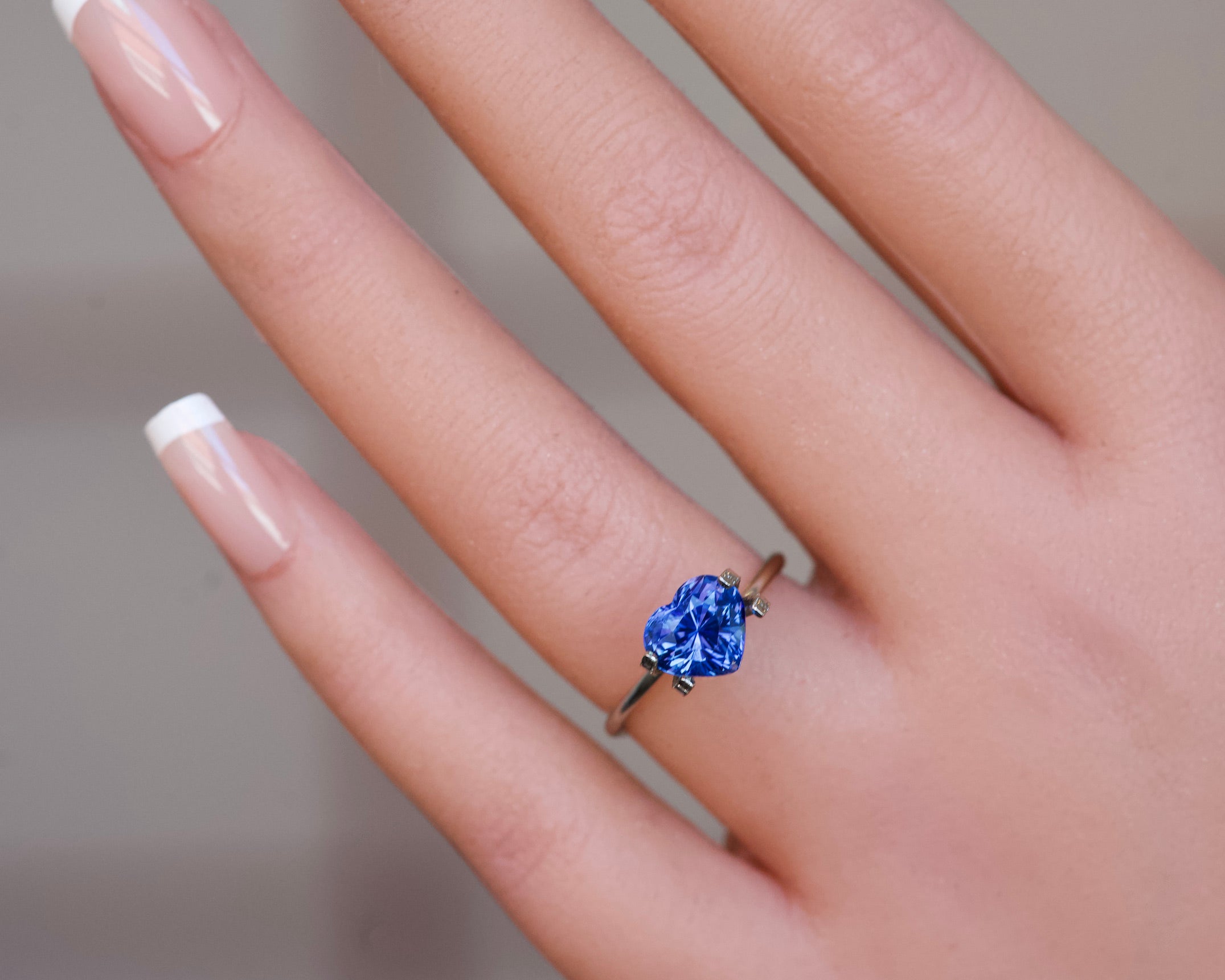 heated heart cut blue sapphire from ceylon