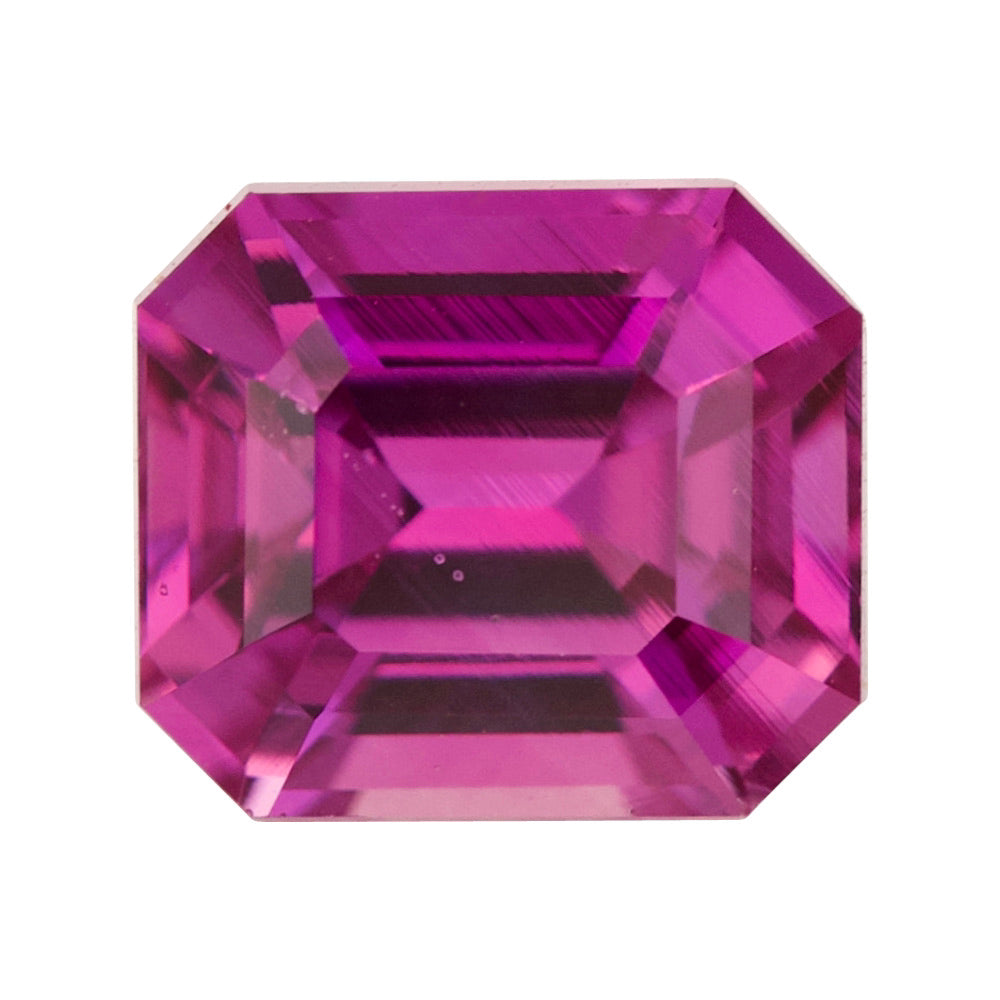 1.53 ct Vivid Pink Sapphire Emerald Cut Natural Unheated Madagascar