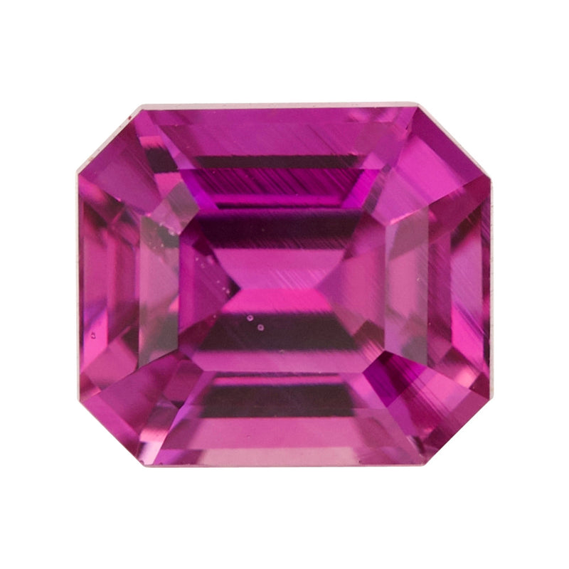 1.53 ct Vivid Pink Sapphire Emerald Cut Natural Unheated Madagascar