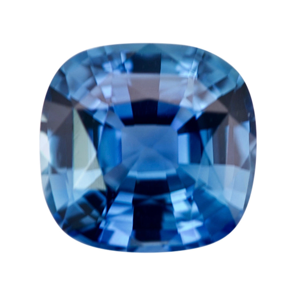 Natural blue cushion step-cut Ceylon sapphire