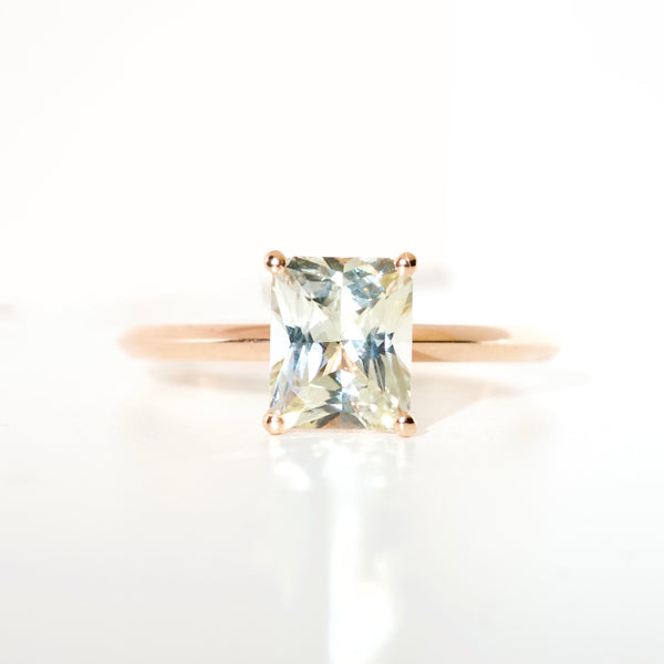 Champagne Sapphire Solitaire Rose Gold Ring