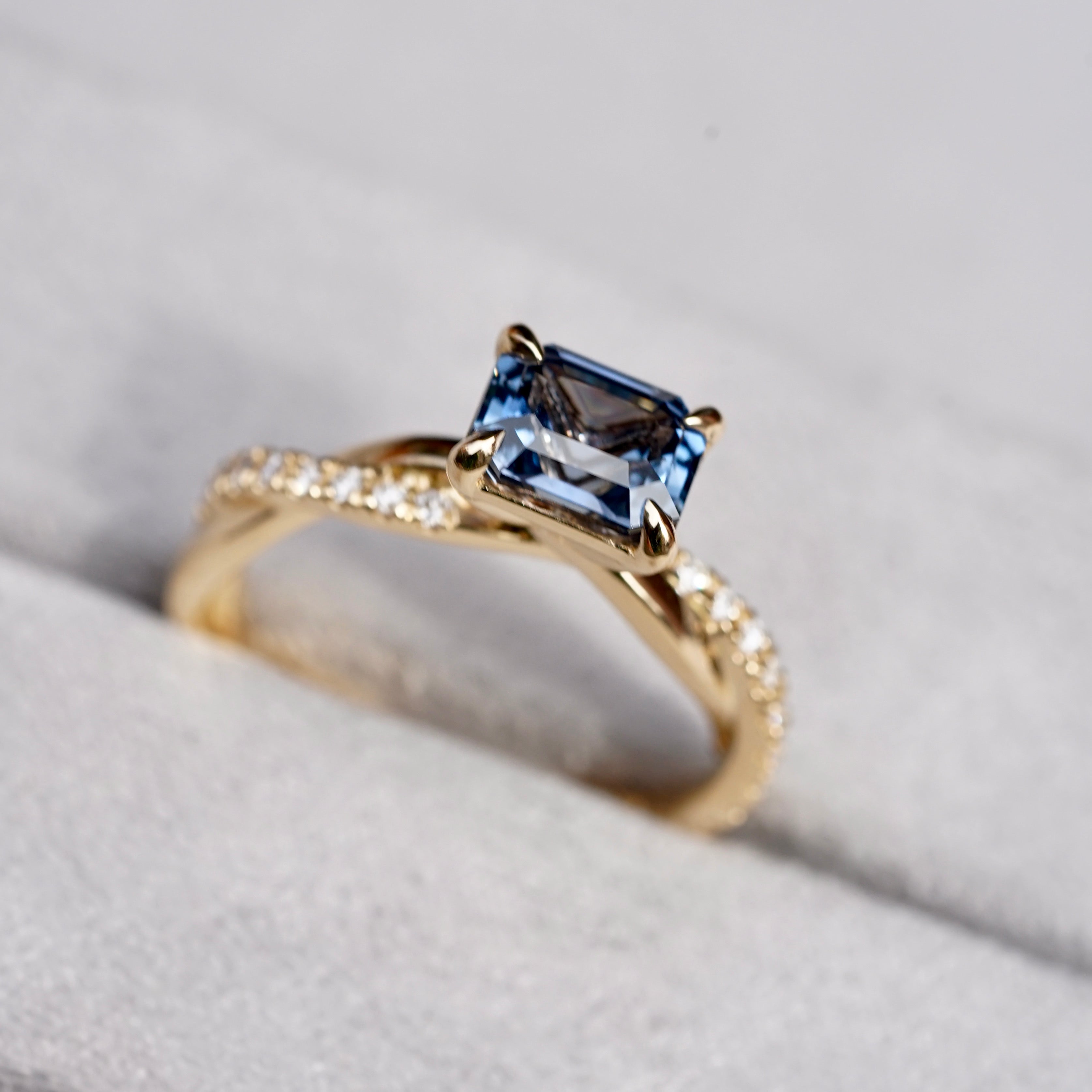 East West Sapphire Engagement Ring