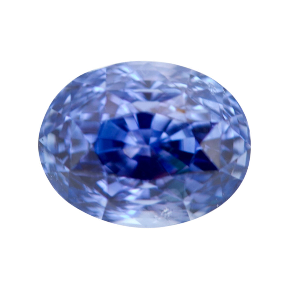 Natural blue-violet oval step-cut Ceylon sapphire