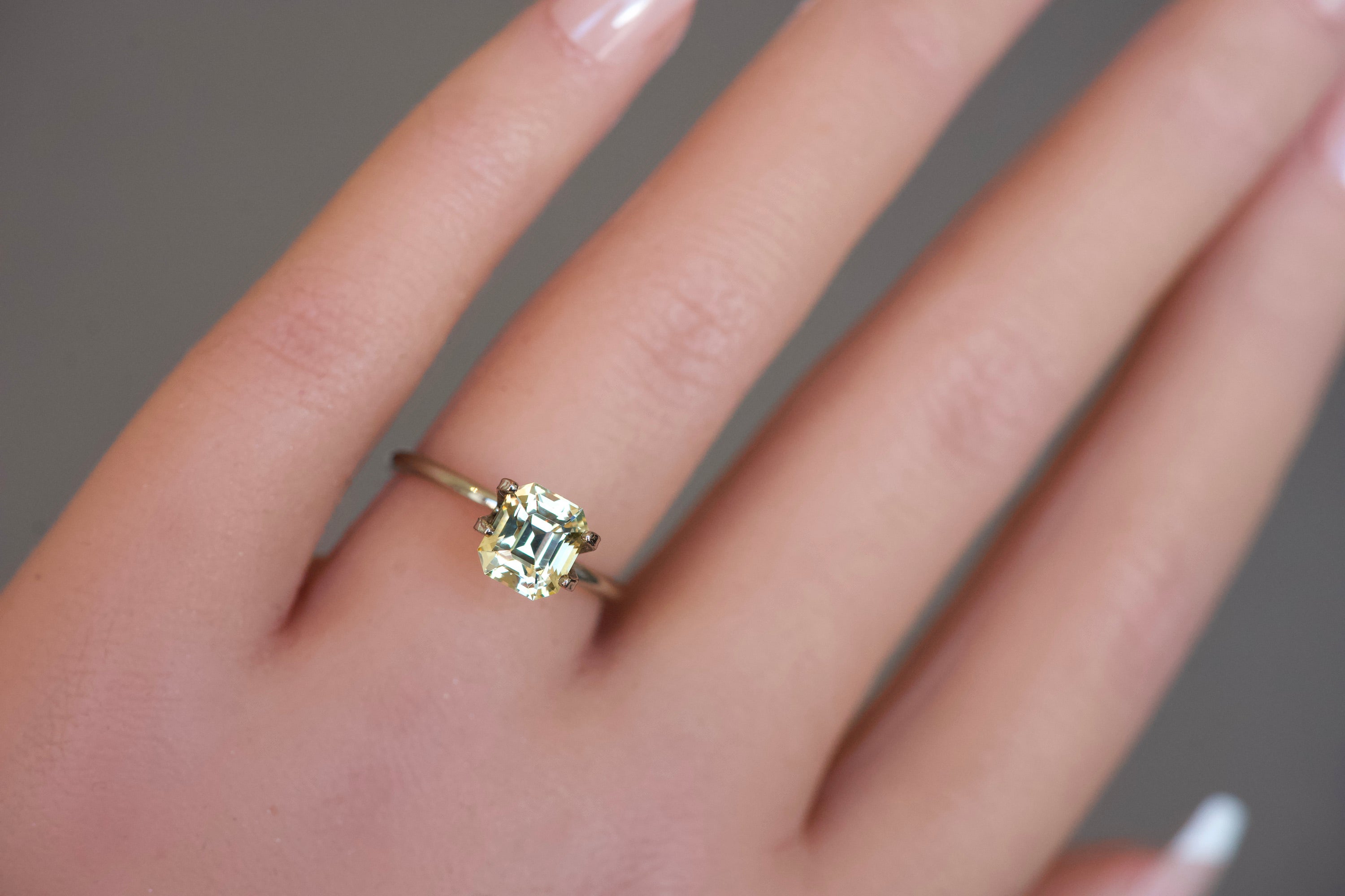 Yellow Emerald Cut 2.17 carat Ceylon Sapphire Gem
