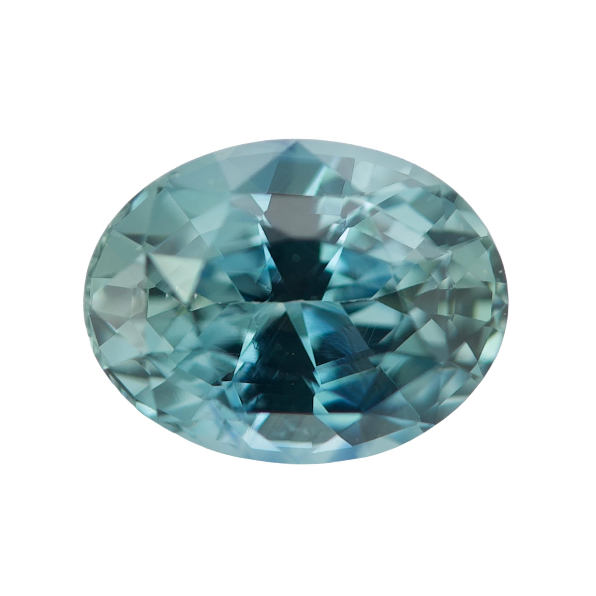 2.17 ct Greenish Blue Sapphire Oval Cut Unheated Gemstone