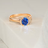 Cornflower Blue Sapphire Engagement Ring in Rose Gold