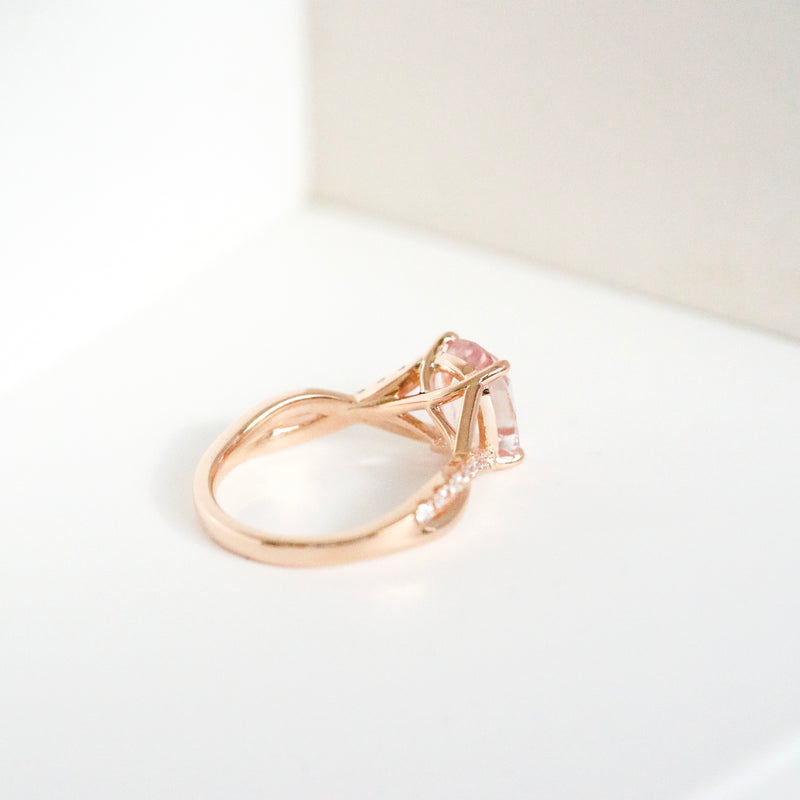 Padparadscha Sapphire Rose Gold Engagement Ring