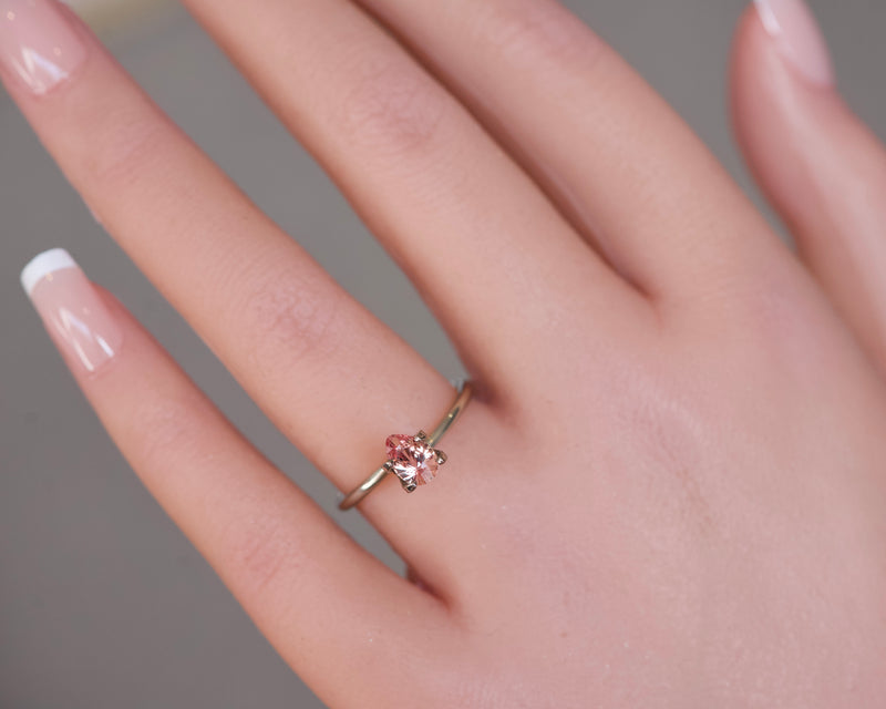 0.67 ct pear cut padparadscha gem from Madagascar