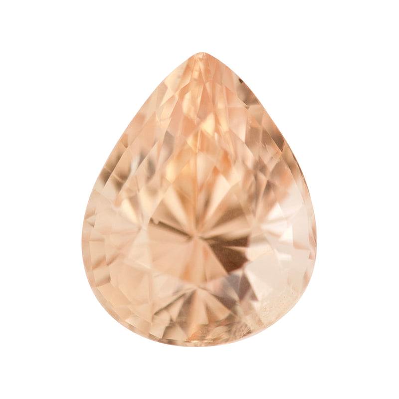 2.18 ct Peach Sapphire Pear Natural Heated Sri Lanka