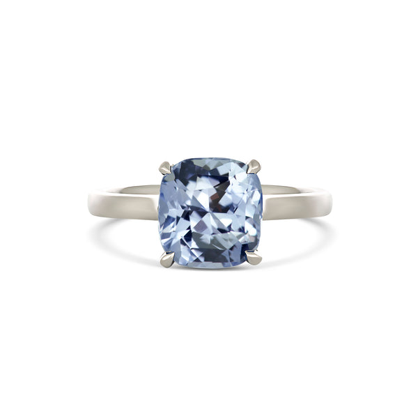 Light Blue Ceylon Sapphire Platinum Solitaire Ring