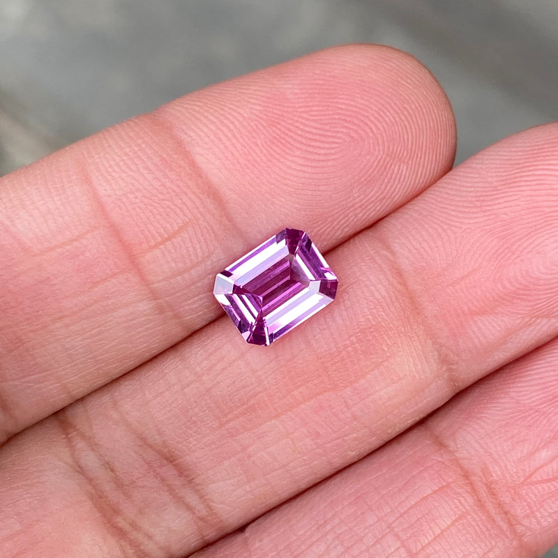 1.52 ct Pink Sapphire Emerald Cut Natural Unheated