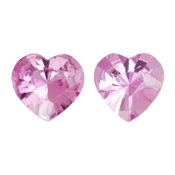 0.91 ctw Pink Sapphire Heart Pair Natural Heated