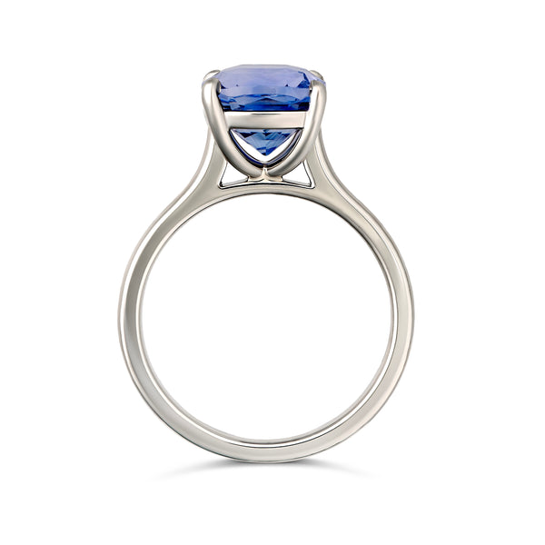Light Blue Ceylon Sapphire Platinum Solitaire Ring