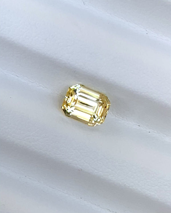 2.52 ct Canary Yellow Sapphire Emerald Cut Natural Unheated