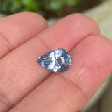 3.23 ct Light Steel Blue Sapphire Pear Natural Unheated