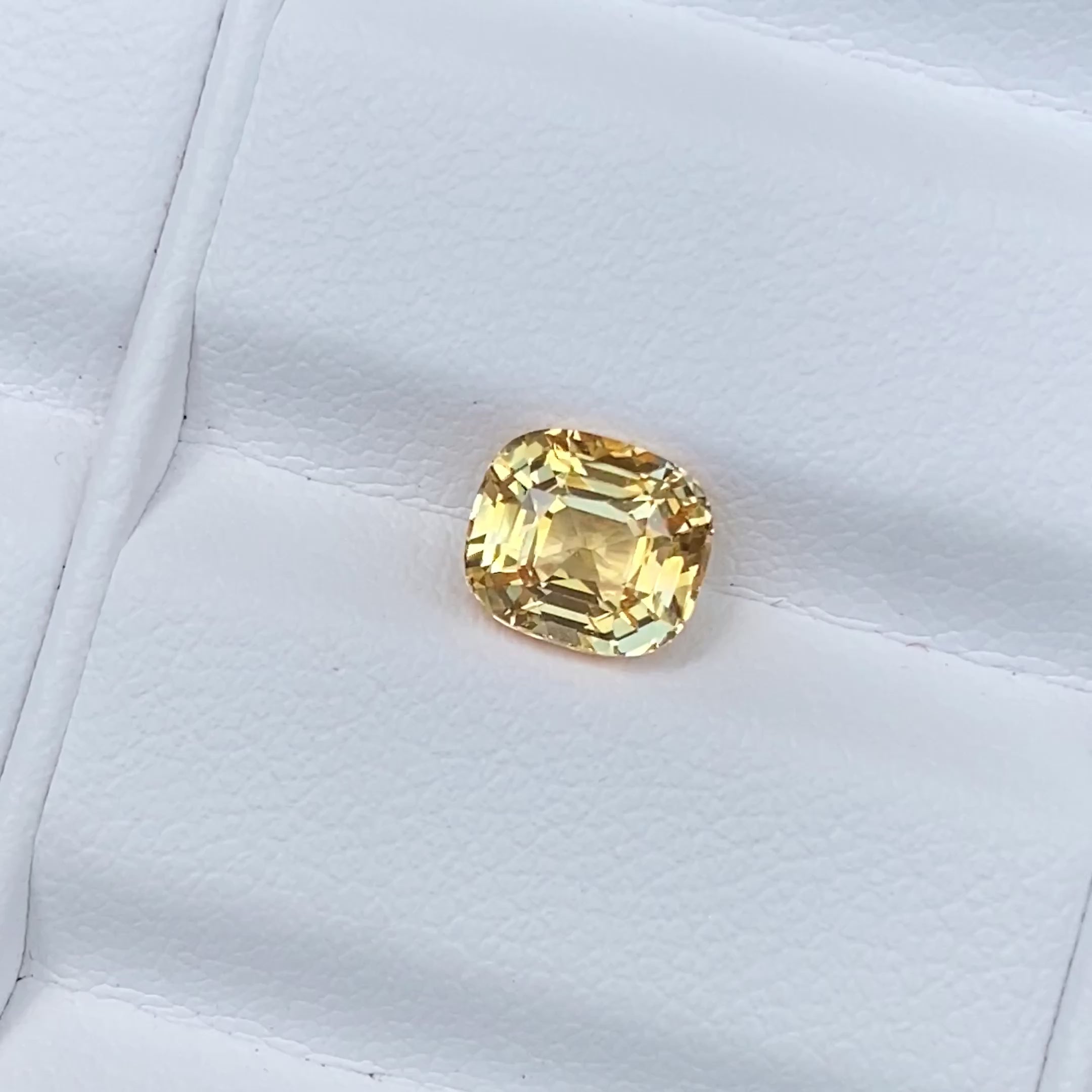 1.88 ct Peach Yellow Sapphire Cushion Shape Natural Heated