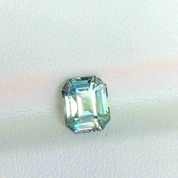 2.08 ct Mint Green Teal Sapphire Emerald Cut Natural Unheated