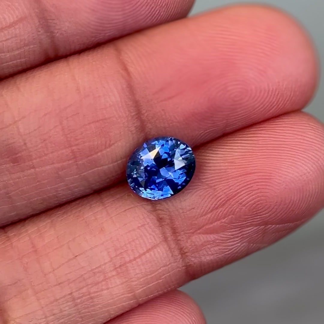 2.02 ct Vivid Blue Sapphire Oval Natural Heated Gemstones