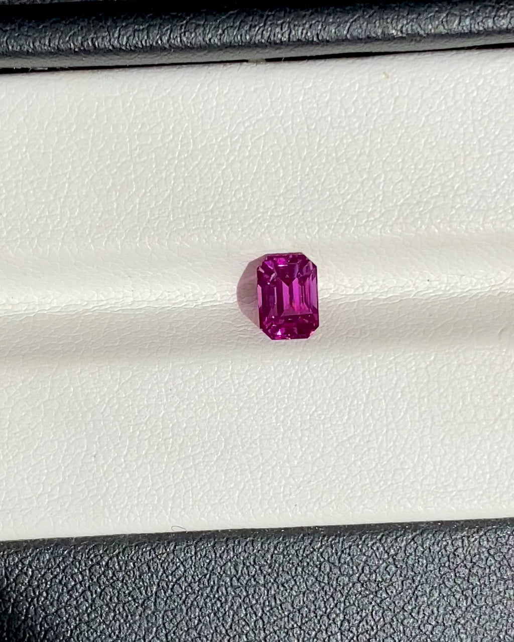 1.07 ct Purplish Pink Emerald Cut Madagascar Sapphire Heated Gem