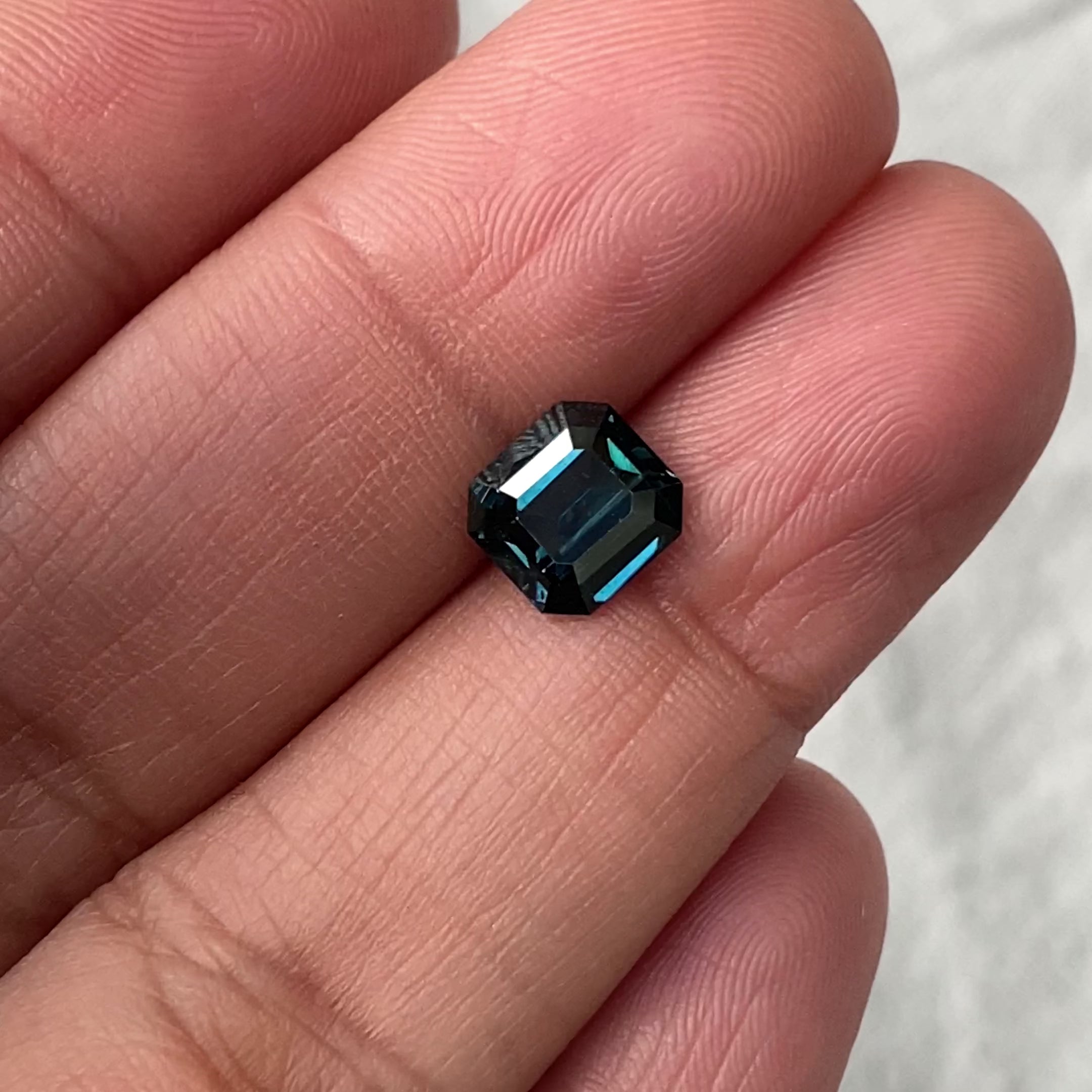 2.15 ct Teal Sapphire Emerald Cut Natural Heated Gemstones
