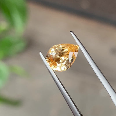 1.91 ct Apricot Sapphire Pear Natural Unheated | Ceylon Gemstones