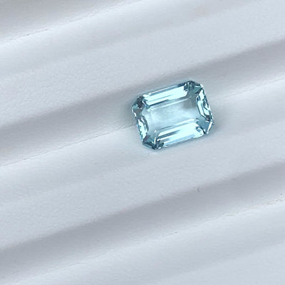 3.12 ct Seafoam Aquamarine Emerald Cut Natural Gemstones