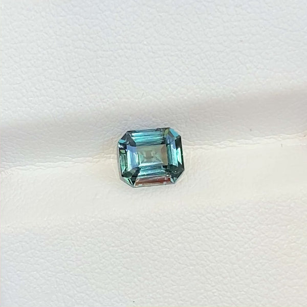 1.58 ct Teal Sapphire Emerald Cut Natural Unheated