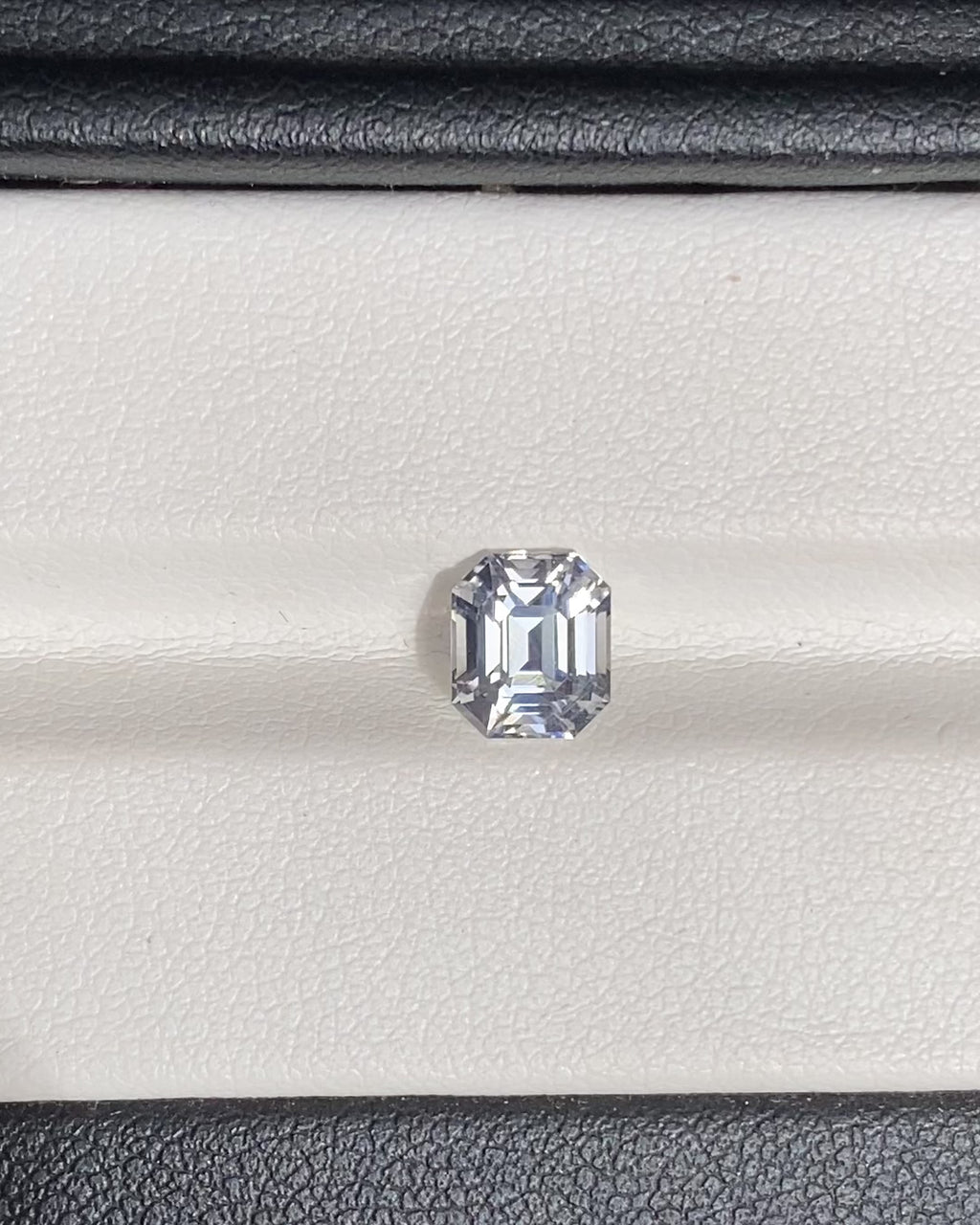 1.71 ct Colourless Emerald Cut Ceylon Sapphire Heated Gem
