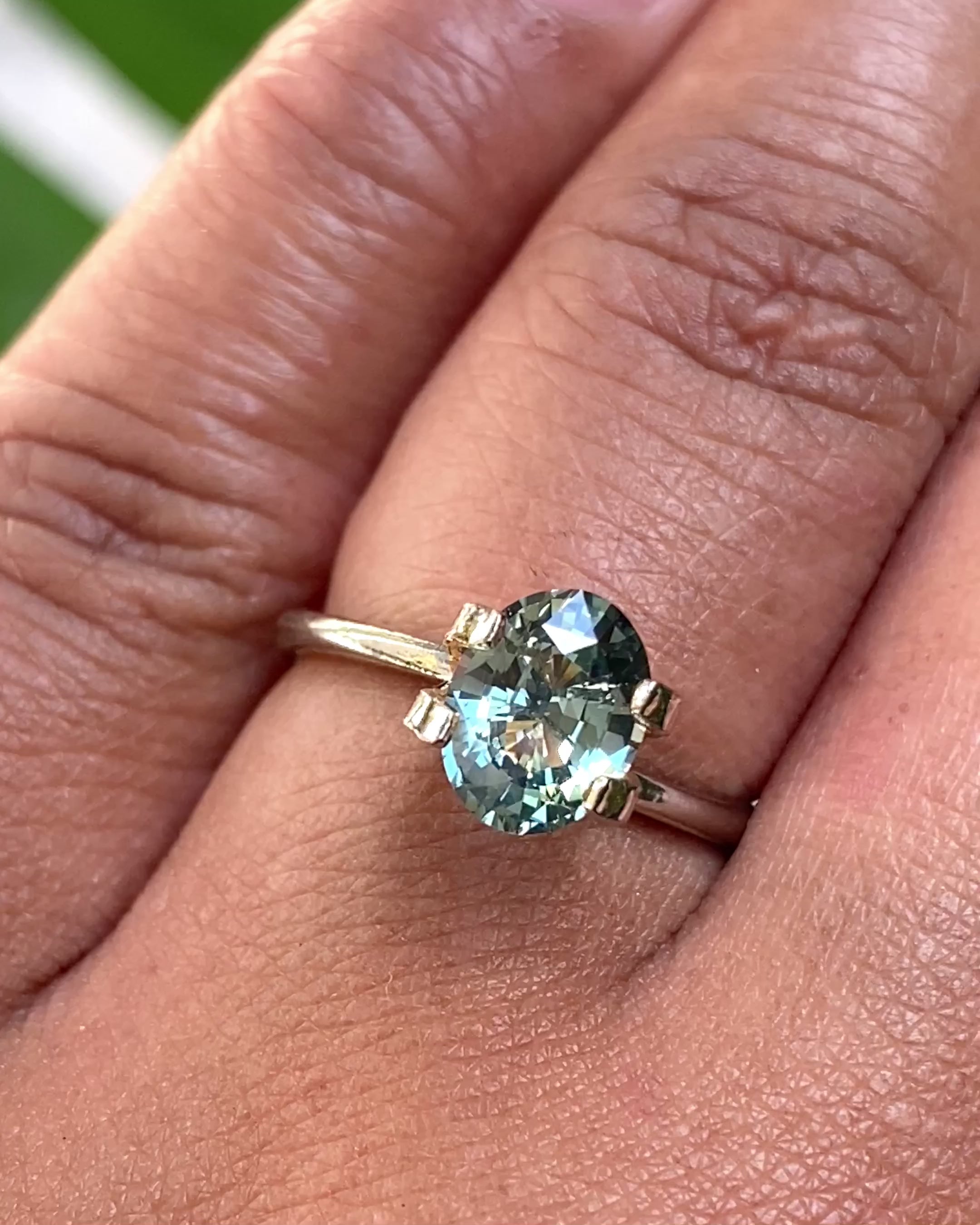 1.52 ct Mint Greenish Grey Sapphire 