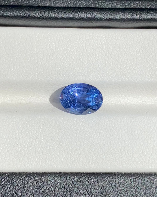 Corflower Blue Oval Ceylon Sapphire Unheated Gemstone
