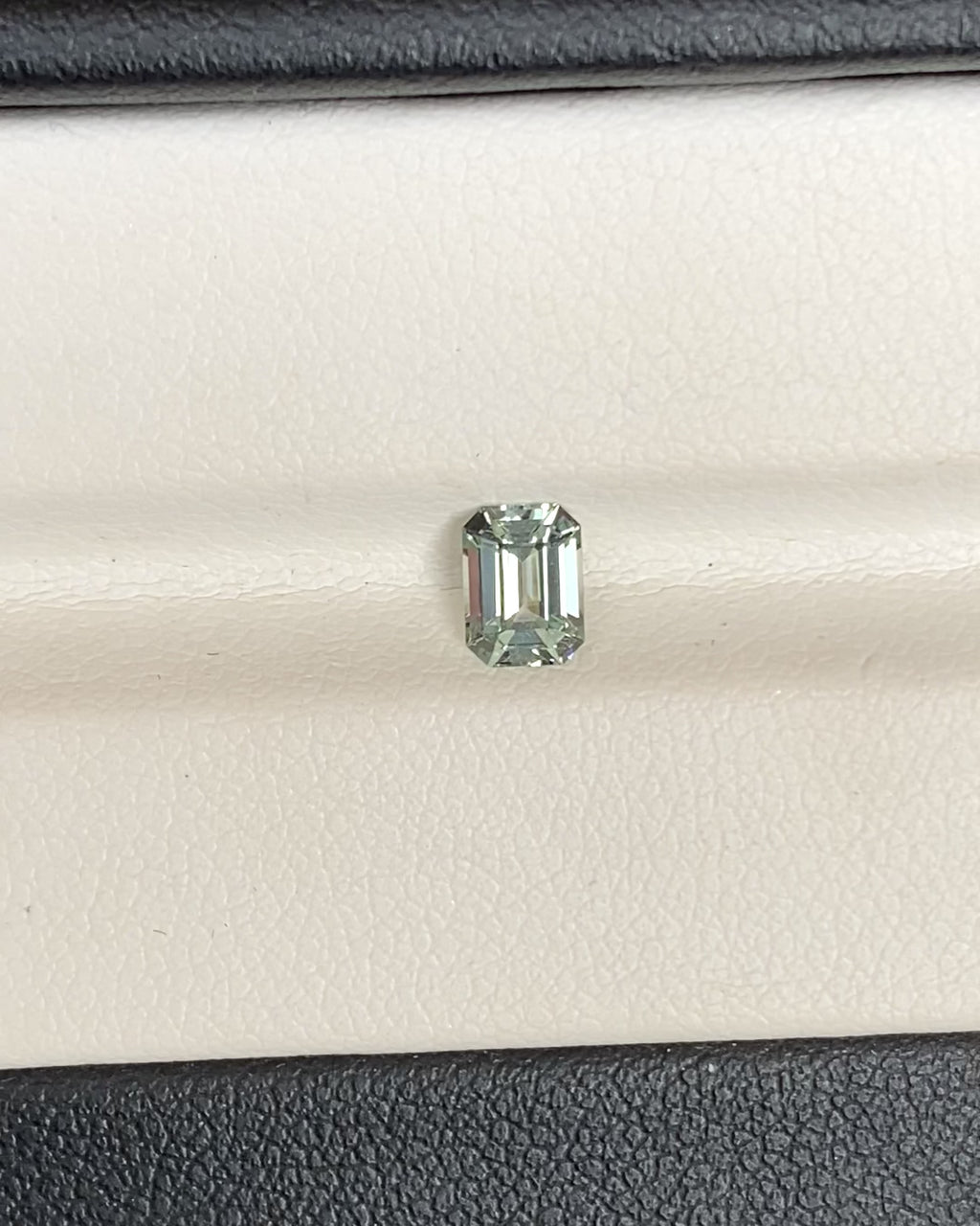 0.65 ct Green Emerald Cut Madagascar Sapphire Unheated Gem