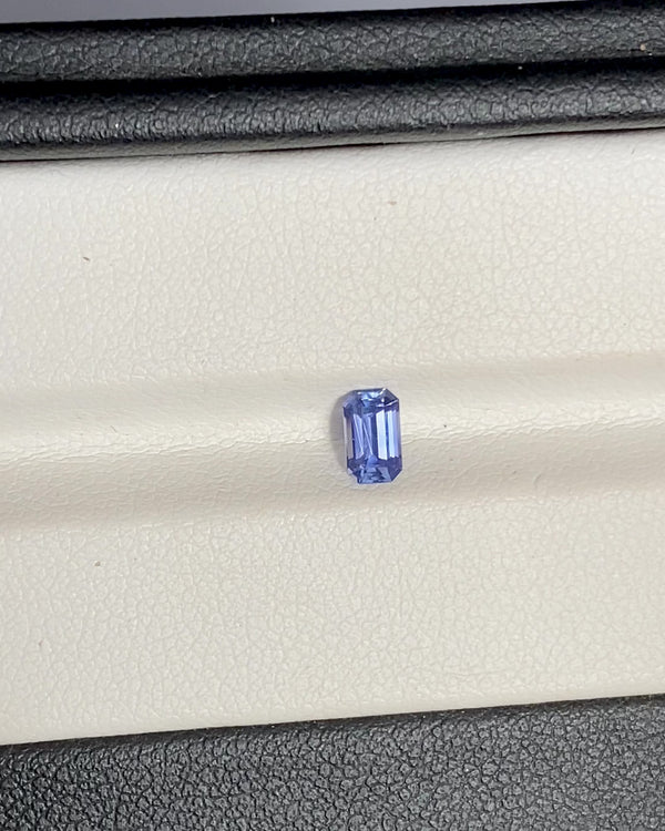 0.49 ct Blue Emerald Cut Ceylon Sapphire 