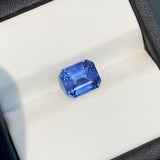 2.55 ct Blue Sapphire Emerald Cut Natural Heated