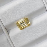 2.51 ct  Champagne Yellow Sapphire Emerald Cut Natural Heated