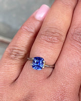 3.24 ct Cornflower Blue Cushion Sapphire GIA Certified Unheated