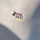 Toi-et-Moi Padparadscha Sapphire and Diamond Pendant