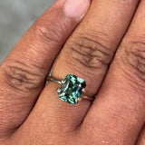 3.15 ct Teal Sapphire Radiant Cut Heated GIA Certified